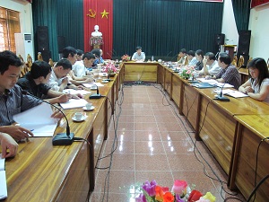 Ban Giám đốc PCSL giao ban với các trưởng phòng  